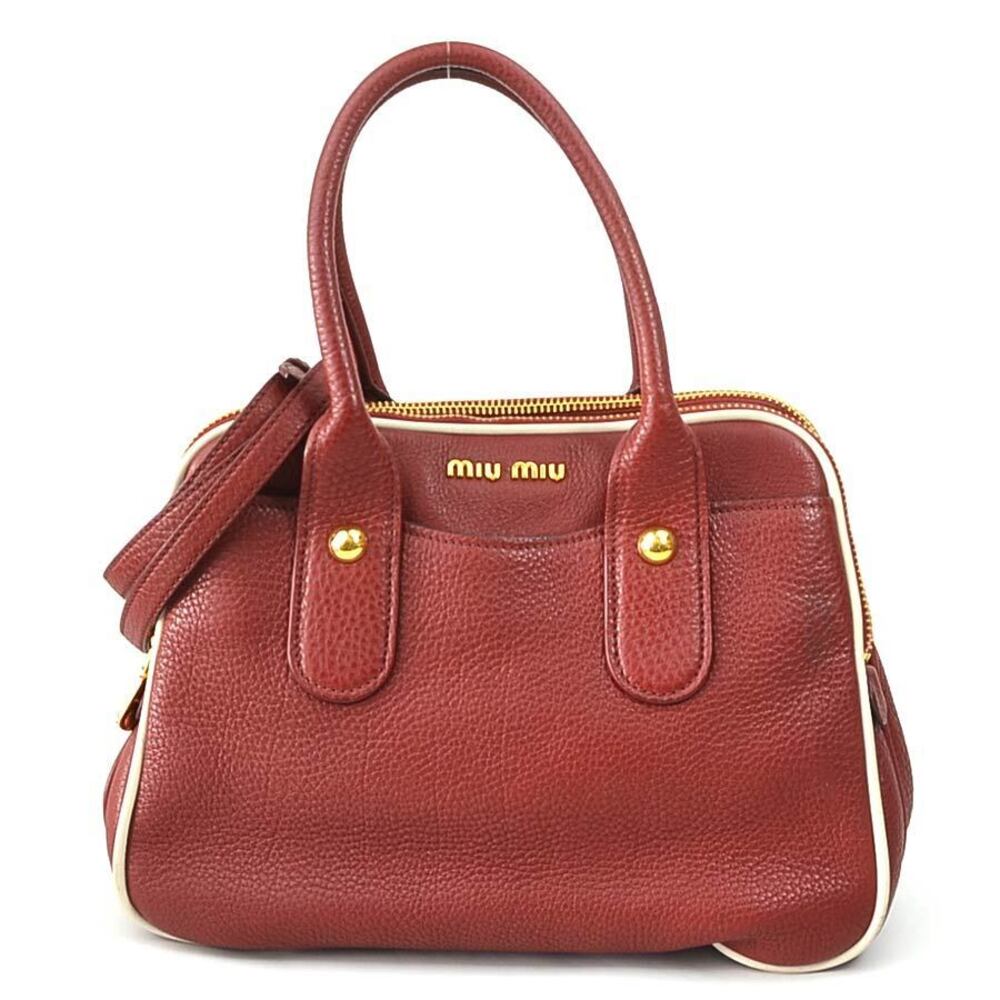 Miu MIu 2way Shoulder Bag leather red
